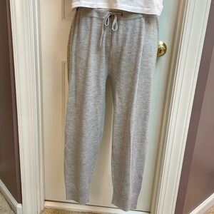 Christina Lehr Light Gray Drawstring Lounge Cashmere Pants